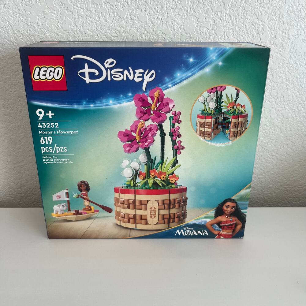 LEGO Disney Moana’s Flowerpot 43252 619 Pc Open Box Partially Built